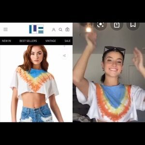 Tie Dye Crop Top Seen On Charli D'Amelio Size L